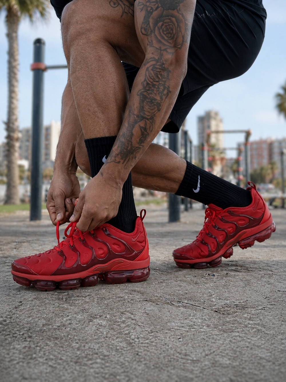 Nike Air VaporMax Plus University Red Men’s Size 10 Triple Red Running Shoes